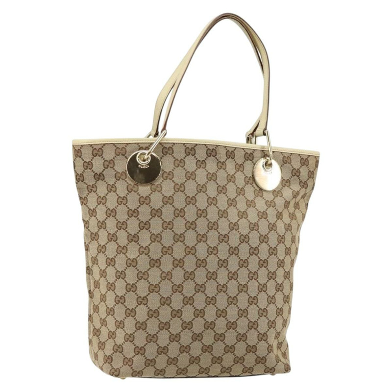 【日本直送】GUCCI GG帆布托特包 米色 金色 120836 正品 ep11417-0