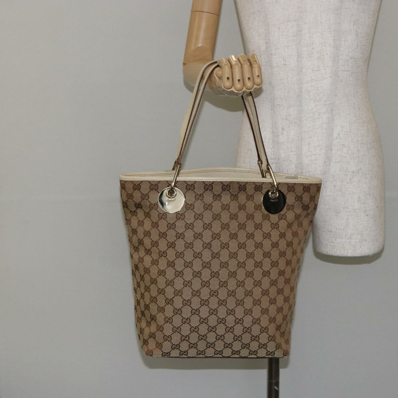 【日本直送】GUCCI GG帆布托特包 米色 金色 120836 正品 ep11417-20