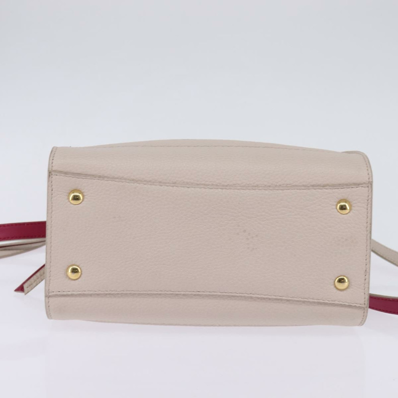 【日本直送】Salvatore Ferragamo Gancini 手提包 皮革 兩用 米色 金色 正品 BA7068-4