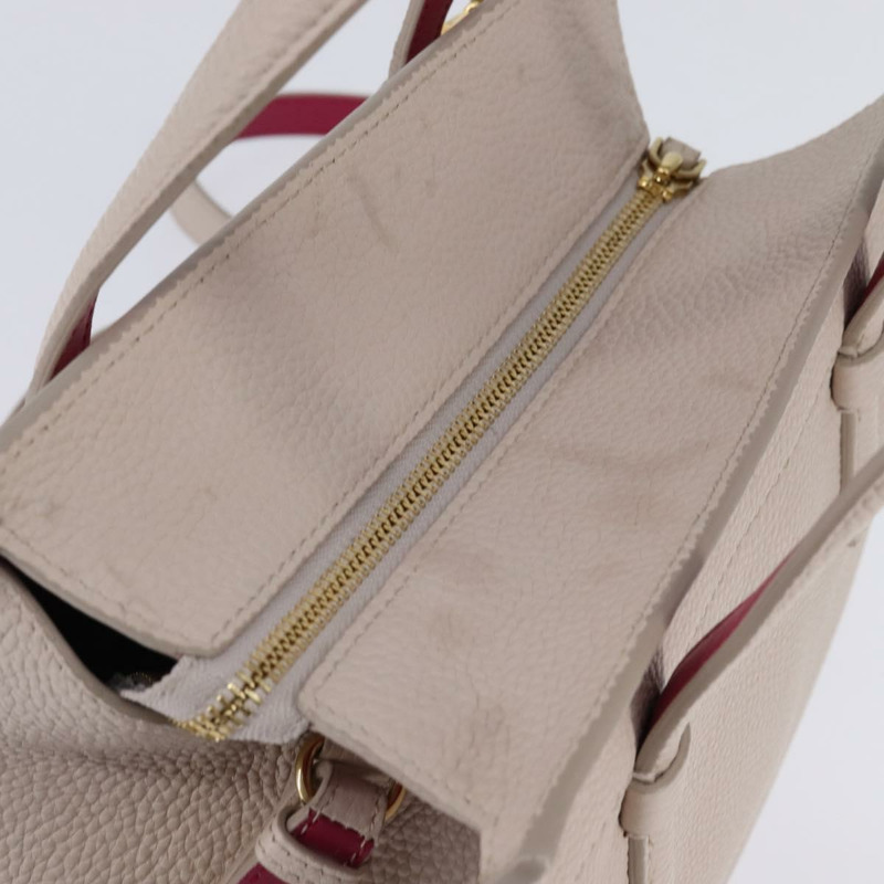 【日本直送】Salvatore Ferragamo Gancini 手提包 皮革 兩用 米色 金色 正品 BA7068-5