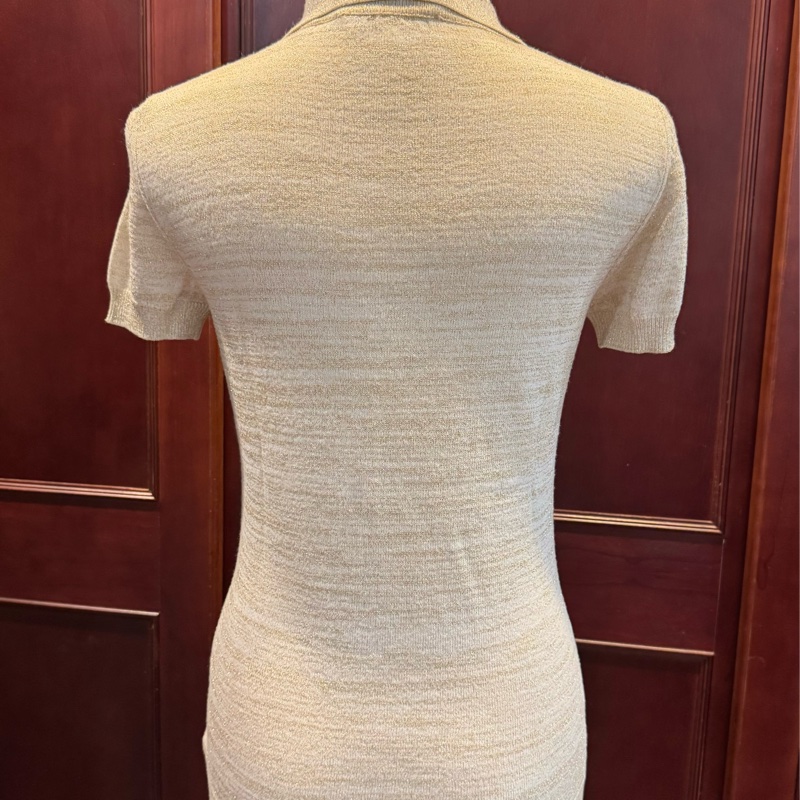 專櫃正品正牌高端路線DOLCE & GABBANA米白金蔥針織上衣42適合S-1