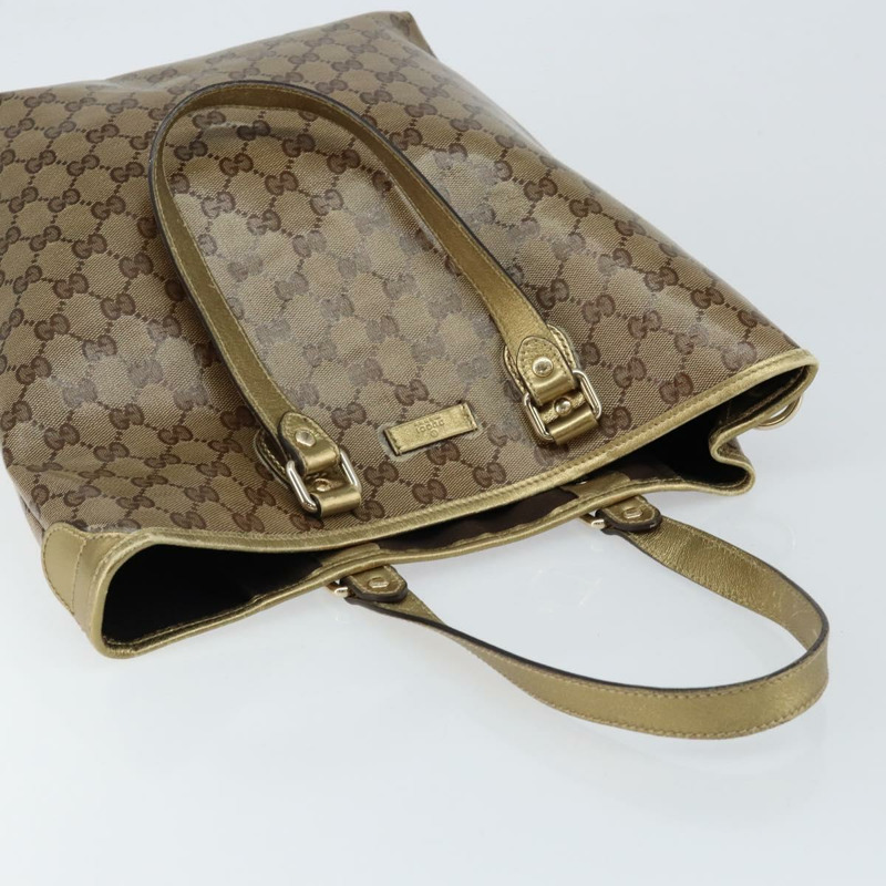 【日本直送】GUCCI GG 水晶手提包 塗層帆布 米色 金色 189896 正品 BA7129-5