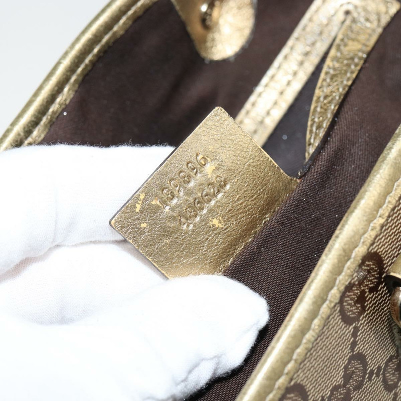 【日本直送】GUCCI GG 水晶手提包 塗層帆布 米色 金色 189896 正品 BA7129-11