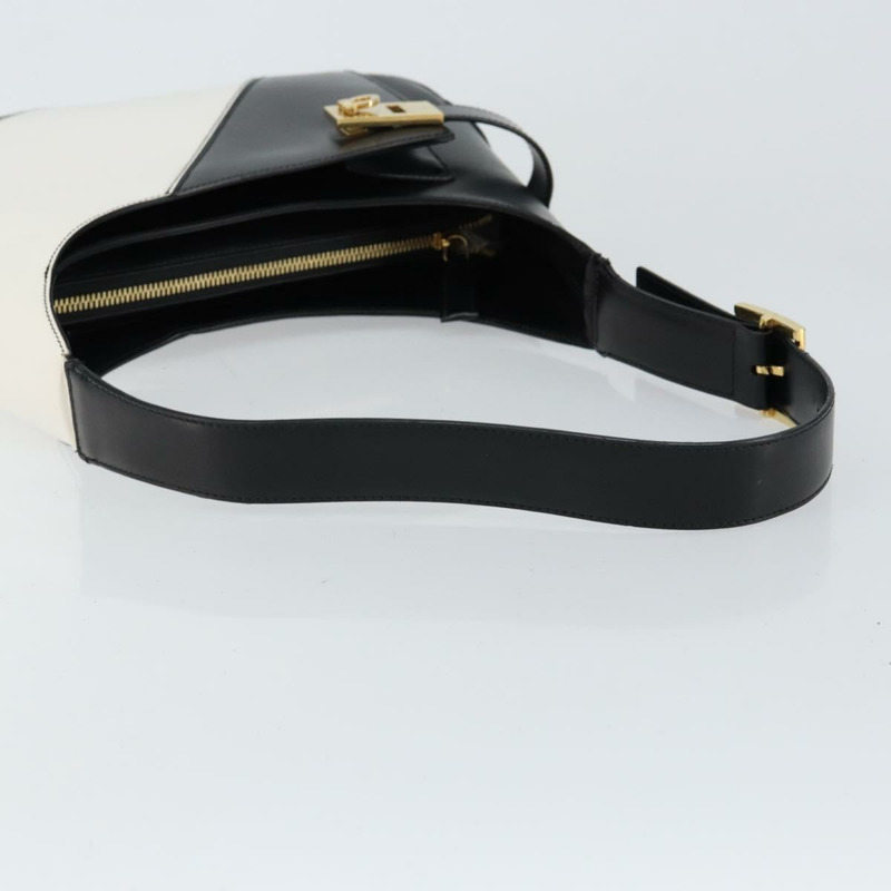 【日本直送】Salvatore Ferragamo Gancini 皮革肩背包 黑色 金色 正品 147508-6