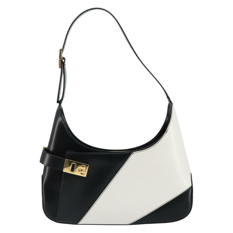 【日本直送】Salvatore Ferragamo Gancini 皮革肩背包 黑色 金色 正品 147508-12