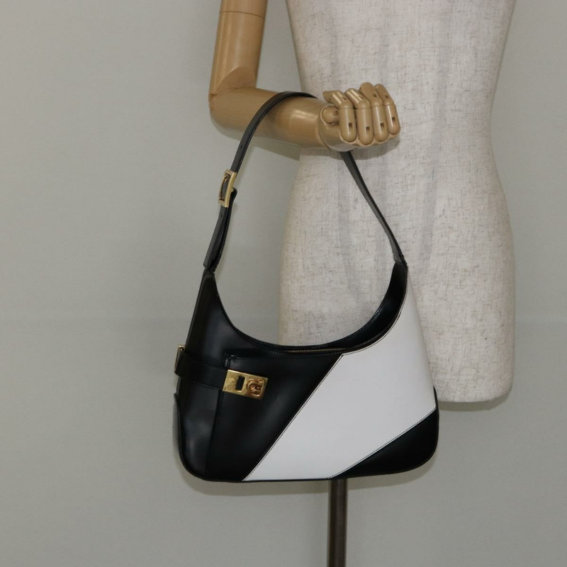 【日本直送】Salvatore Ferragamo Gancini 皮革肩背包 黑色 金色 正品 147508-22