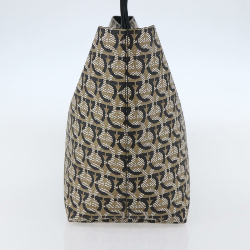 【日本直送】Salvatore Ferragamo Gancini 手提包 PVC 皮革 米色 正品 146724V-2