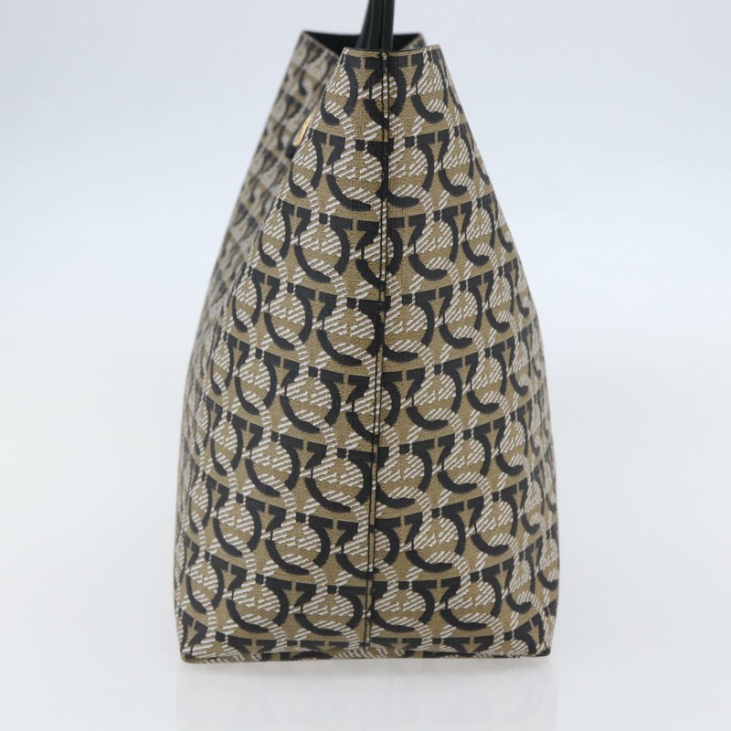 【日本直送】Salvatore Ferragamo Gancini 手提包 PVC 皮革 米色 正品 146724V-3