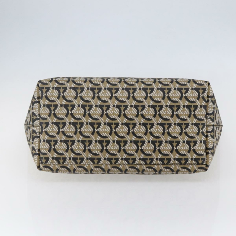 【日本直送】Salvatore Ferragamo Gancini 手提包 PVC 皮革 米色 正品 146724V-4