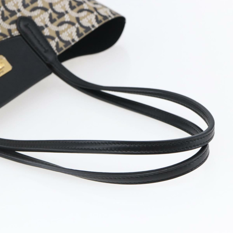 【日本直送】Salvatore Ferragamo Gancini 手提包 PVC 皮革 米色 正品 146724V-6