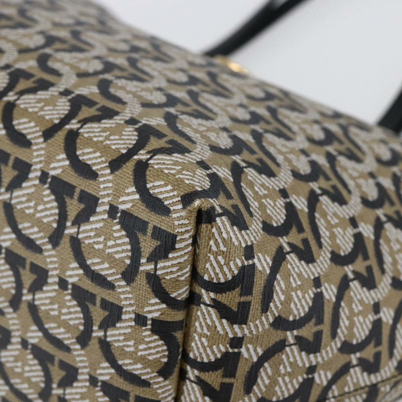 【日本直送】Salvatore Ferragamo Gancini 手提包 PVC 皮革 米色 正品 146724V-8