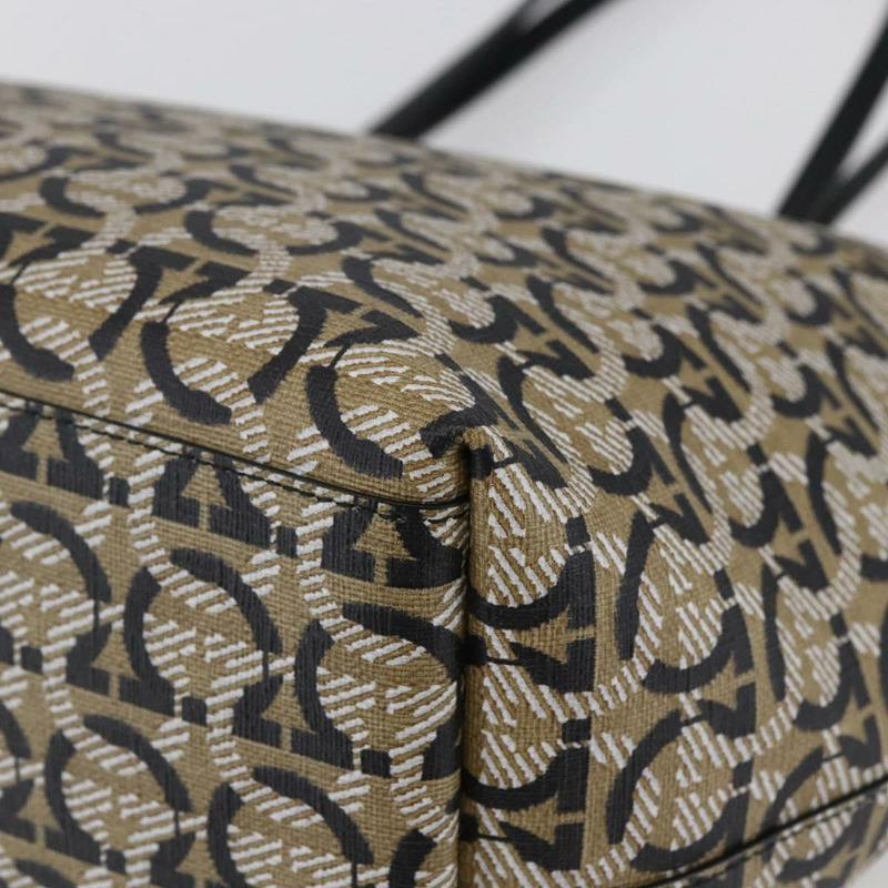 【日本直送】Salvatore Ferragamo Gancini 手提包 PVC 皮革 米色 正品 146724V-14