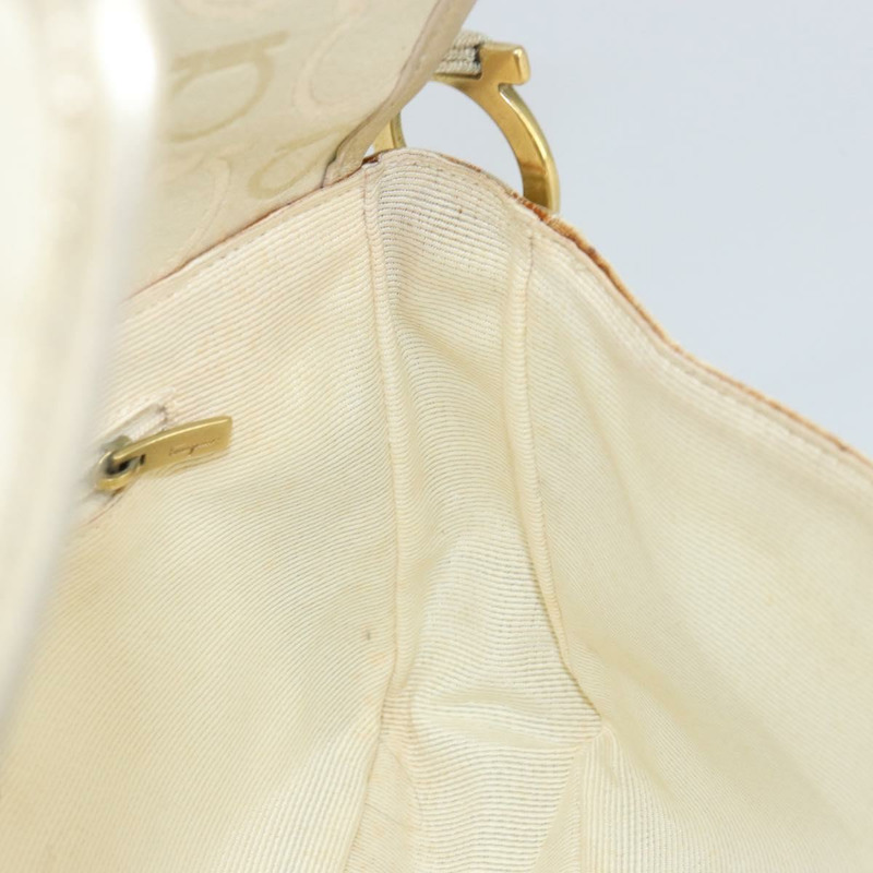 【日本直送】Salvatore Ferragamo Gancini 肩背包 帆布 米色 金色 正品 146818-18