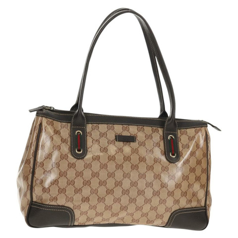 GUCCI GG 水晶托特包 塗層帆布 奧特萊斯 米金色 293599 正品 147722V