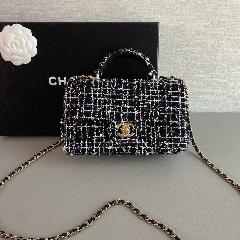 Chanel 24P 黑白mini 手柄CF 超級美🖤🤍-1
