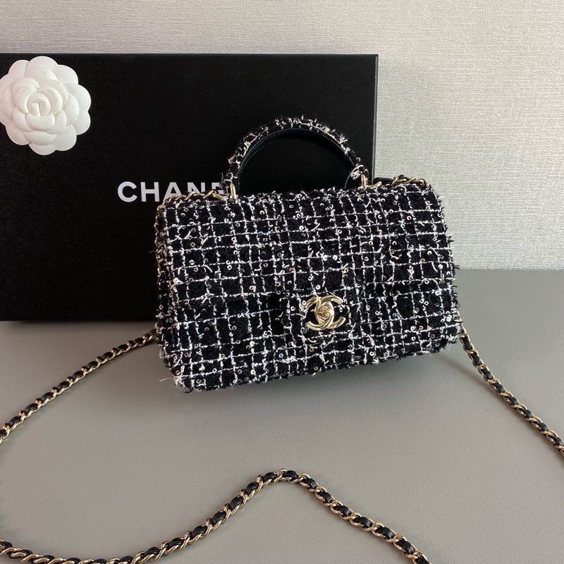 Chanel 24P 黑白mini 手柄CF 超級美🖤🤍-2
