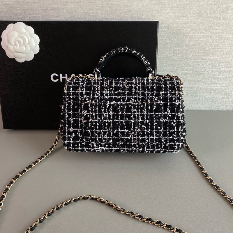 Chanel 24P 黑白mini 手柄CF 超級美🖤🤍-4