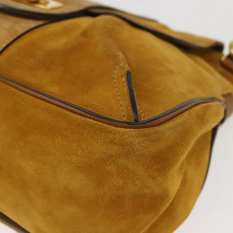 【日本直送】Chloe Lexa 手提包 麂皮 兩用 黃色 金色 正品 BA6831-14