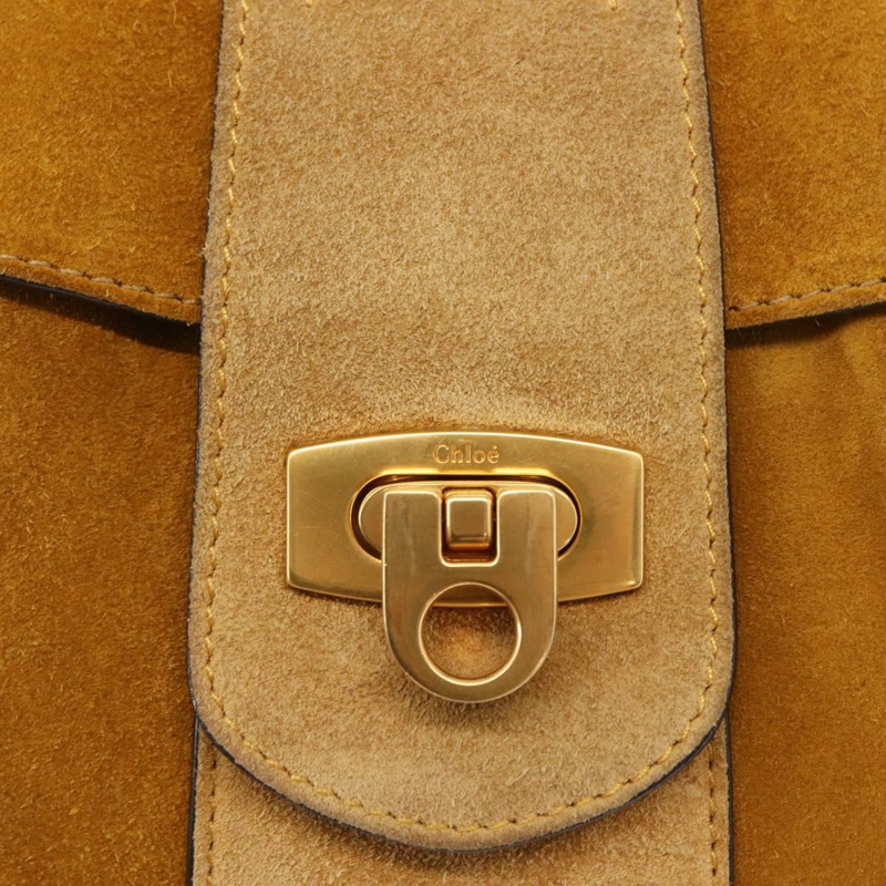 【日本直送】Chloe Lexa 手提包 麂皮 兩用 黃色 金色 正品 BA6831-17