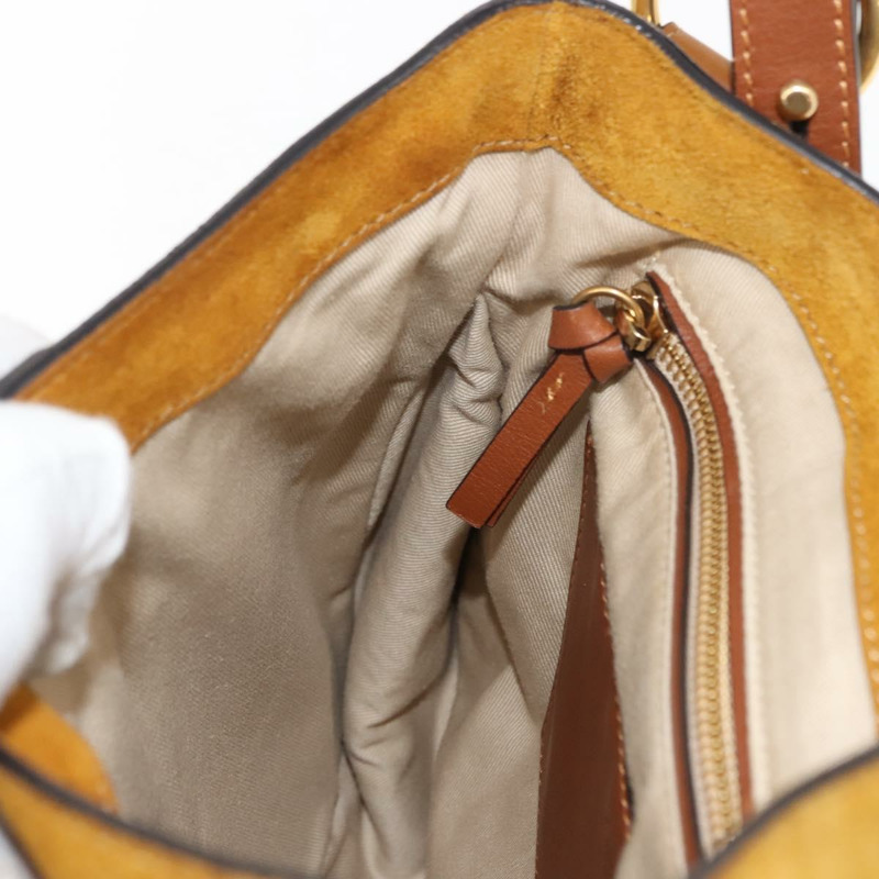 【日本直送】Chloe Lexa 手提包 麂皮 兩用 黃色 金色 正品 BA6831-20