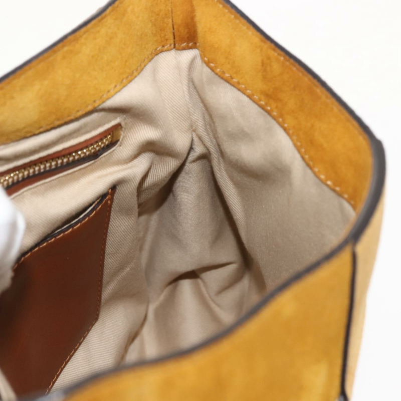 【日本直送】Chloe Lexa 手提包 麂皮 兩用 黃色 金色 正品 BA6831-21