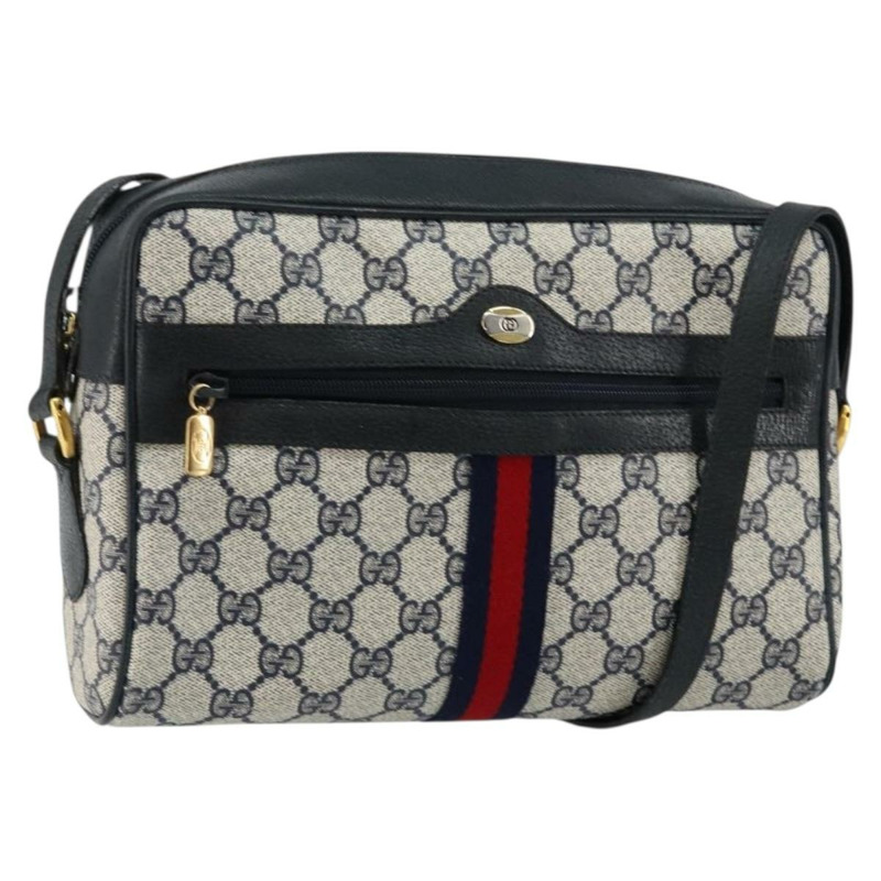 【日本直送】GUCCI GG Supreme Sherry Line 單肩包 PVC 海軍藍/紅色 56 02 005 正品 146673-0