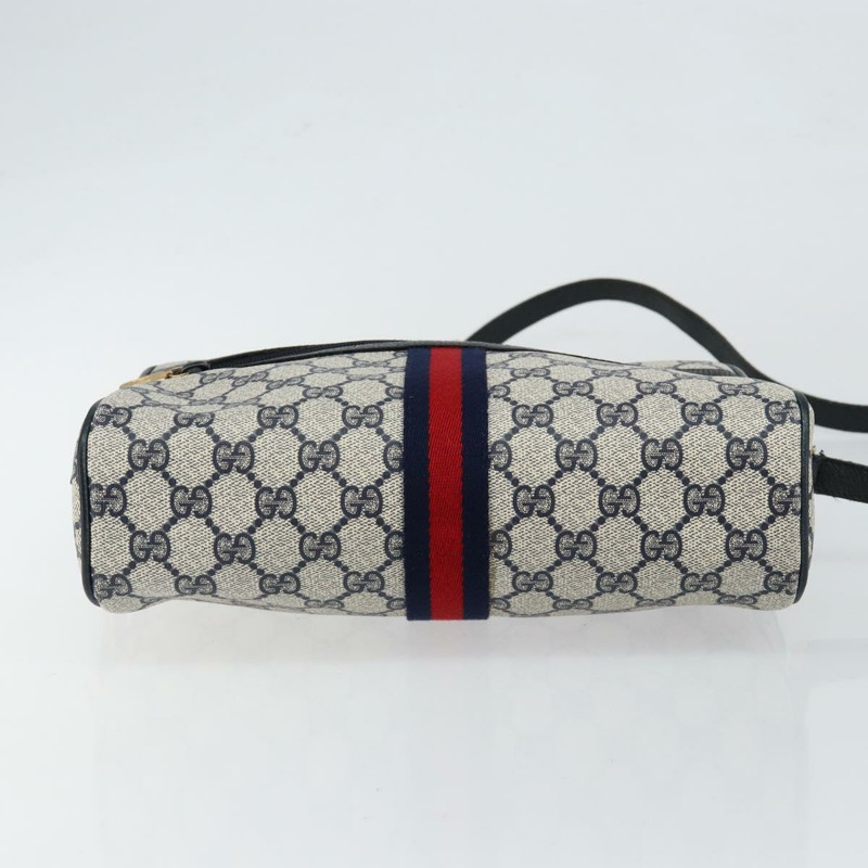 【日本直送】GUCCI GG Supreme Sherry Line 單肩包 PVC 海軍藍/紅色 56 02 005 正品 146673-4