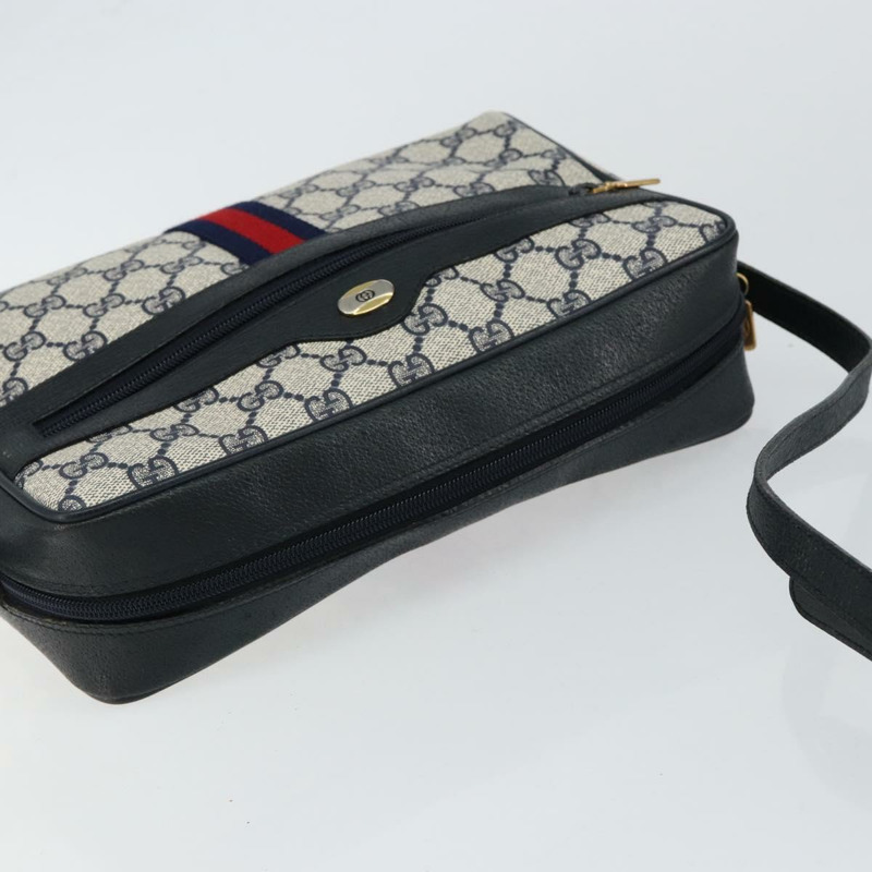 【日本直送】GUCCI GG Supreme Sherry Line 單肩包 PVC 海軍藍/紅色 56 02 005 正品 146673-5