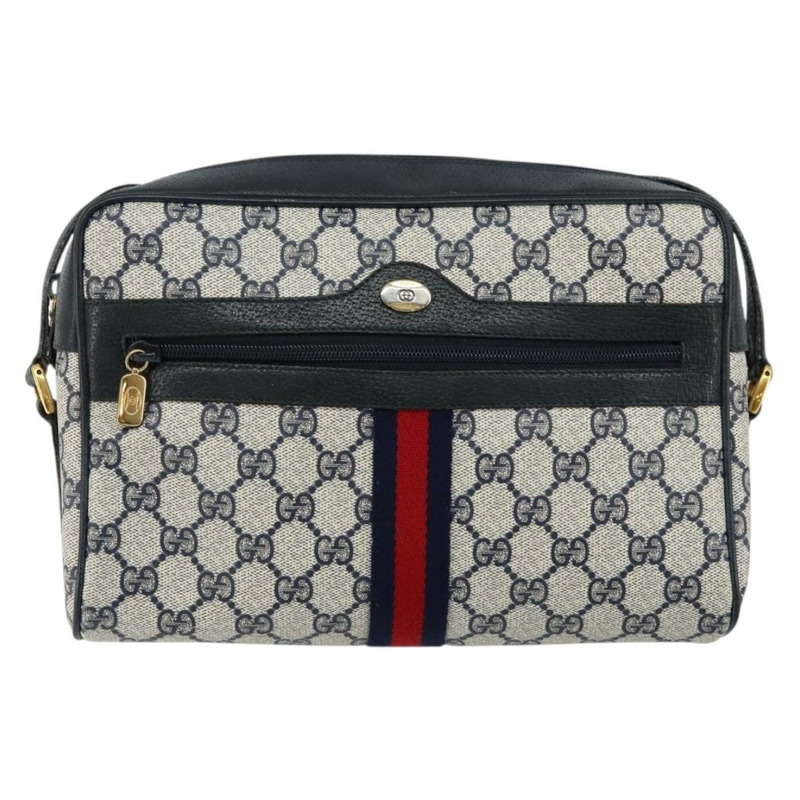 【日本直送】GUCCI GG Supreme Sherry Line 單肩包 PVC 海軍藍/紅色 56 02 005 正品 146673-12