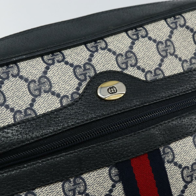 【日本直送】GUCCI GG Supreme Sherry Line 單肩包 PVC 海軍藍/紅色 56 02 005 正品 146673-18