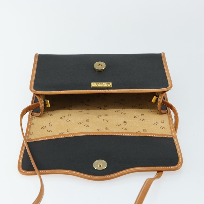 【日本直送】Christian Dior 黑色金色皮革肩背包 正品 BA7084-9