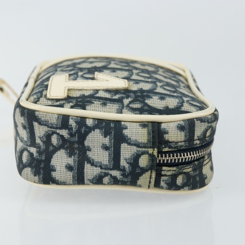 【日本直送】Christian Dior Trotter帆布手拿包 PVC海軍藍銀色 正品 ep11381-2