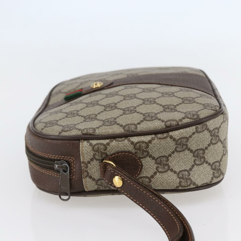【日本直送】GUCCI GG Supreme Web Sherry Line 手拿包 米色 金色 156 01 034 正品 147494-2