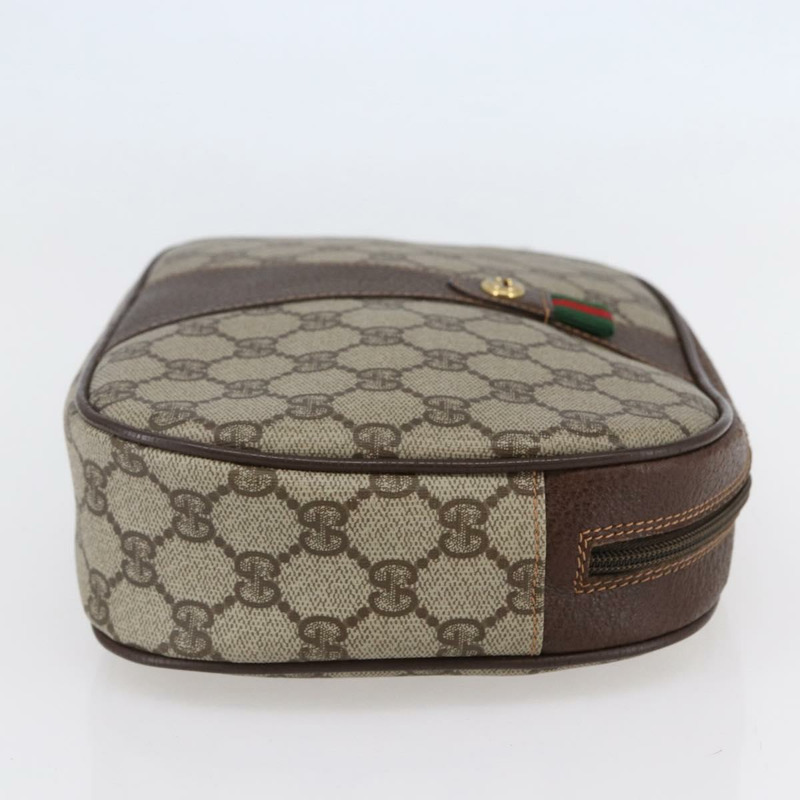 【日本直送】GUCCI GG Supreme Web Sherry Line 手拿包 米色 金色 156 01 034 正品 147494-3