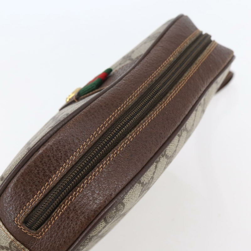 【日本直送】GUCCI GG Supreme Web Sherry Line 手拿包 米色 金色 156 01 034 正品 147494-5