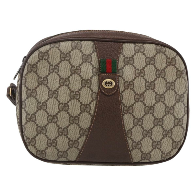 【日本直送】GUCCI GG Supreme Web Sherry Line 手拿包 米色 金色 156 01 034 正品 147494-12