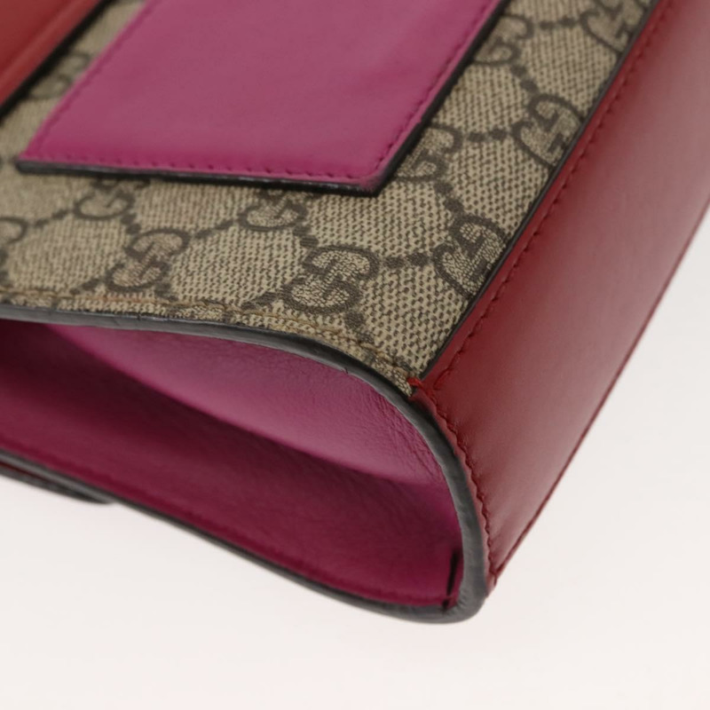 【日本直送】GUCCI 小號鎖鏈單肩包 PVC 米色 金色 409487 正品 147643-15