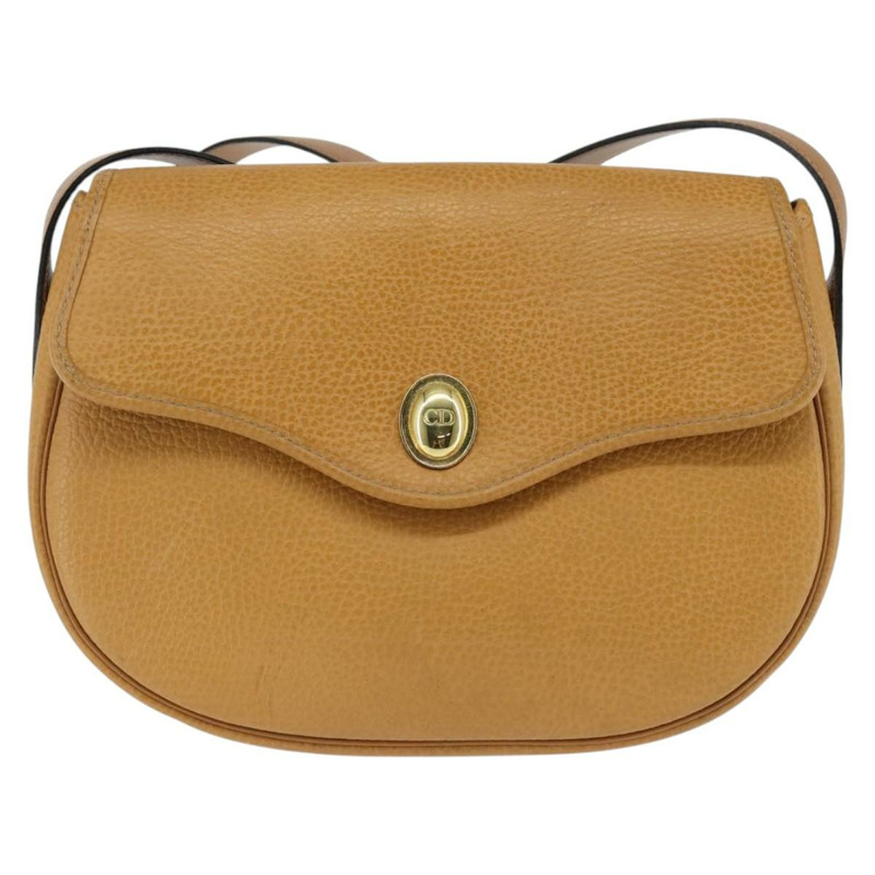 【日本直送】Christian Dior 棕色金色皮革肩背包,正品編號 148323-12