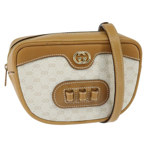 GUCCI Micro GG Supreme 單肩包 PVC 米色 金色 007 067 0523 正品 148285
