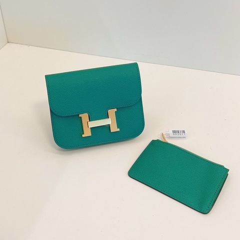 Hermès帝王綠金扣錢包