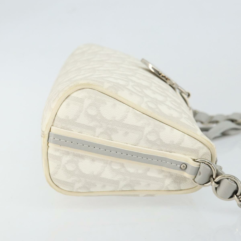 【日本直送】Christian Dior Trotter帆布浪漫單肩包 PVC 白色銀色 正品 147502-2