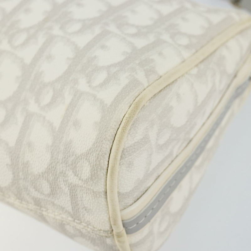 【日本直送】Christian Dior Trotter帆布浪漫單肩包 PVC 白色銀色 正品 147502-8