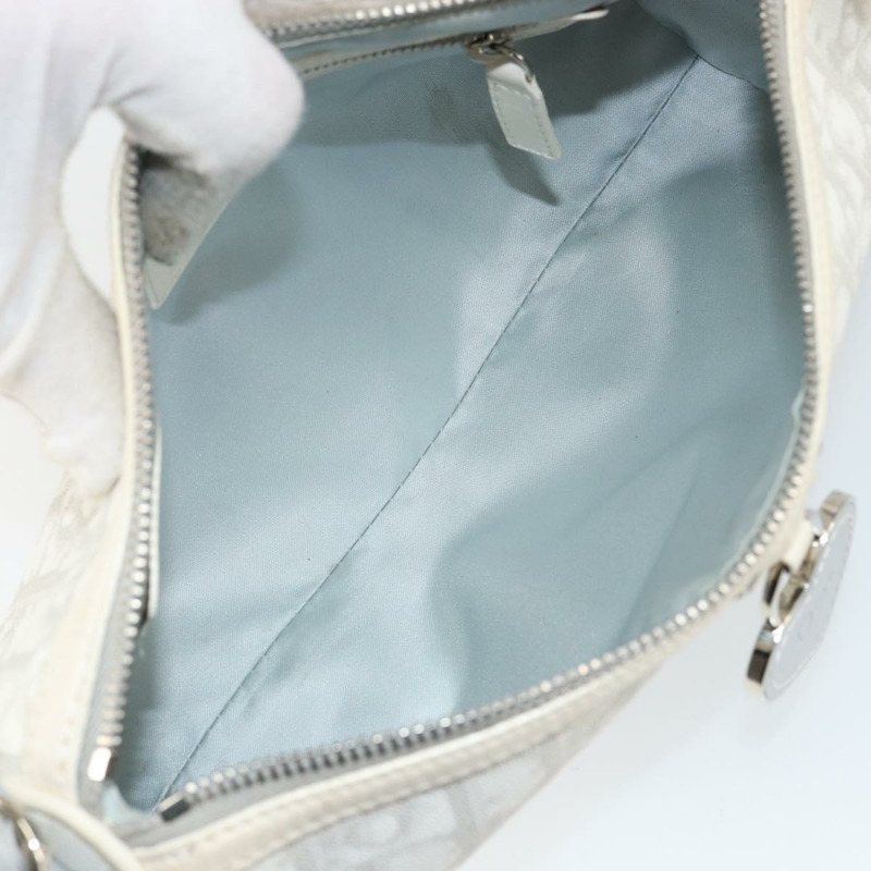 【日本直送】Christian Dior Trotter帆布浪漫單肩包 PVC 白色銀色 正品 147502-10