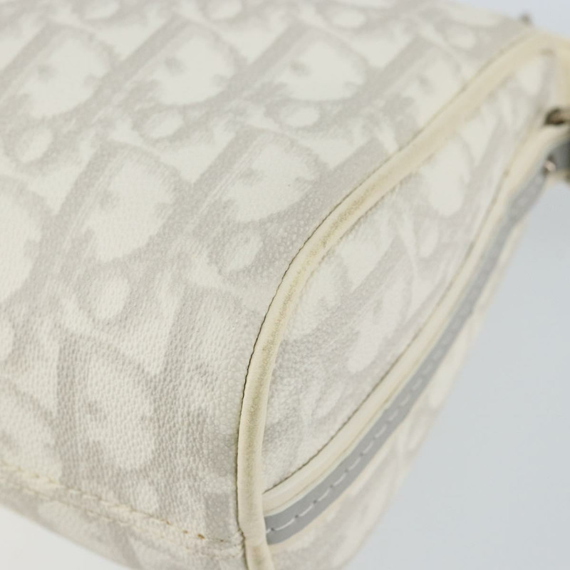 【日本直送】Christian Dior Trotter帆布浪漫單肩包 PVC 白色銀色 正品 147502-14