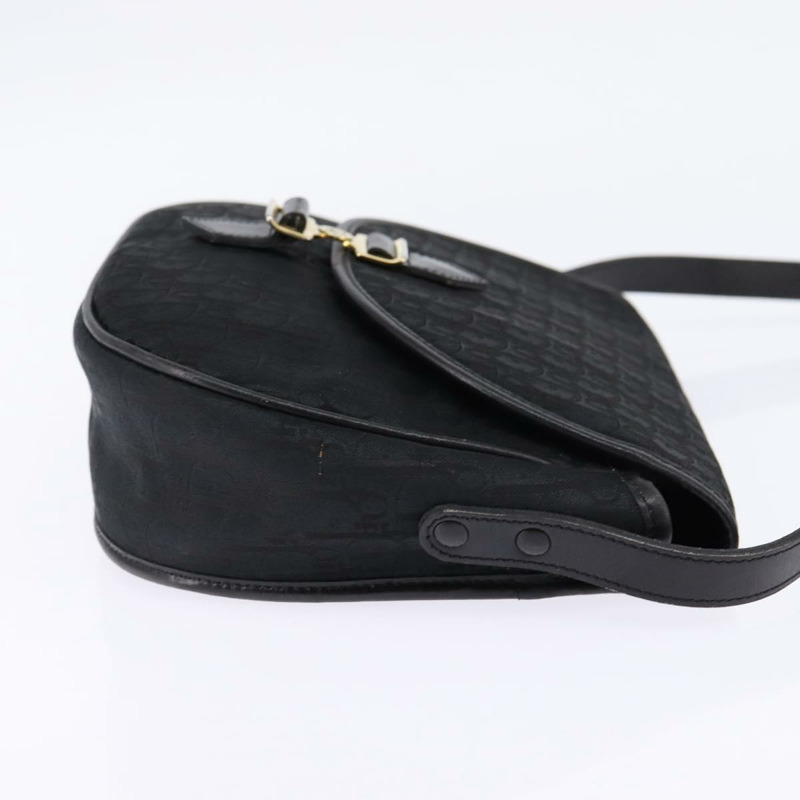 【日本直送】Christian Dior Trotter帆布肩背包 黑色金色 正品 SW1717-3