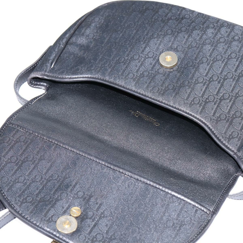 【日本直送】Christian Dior Trotter帆布肩背包 黑色金色 正品 SW1717-10