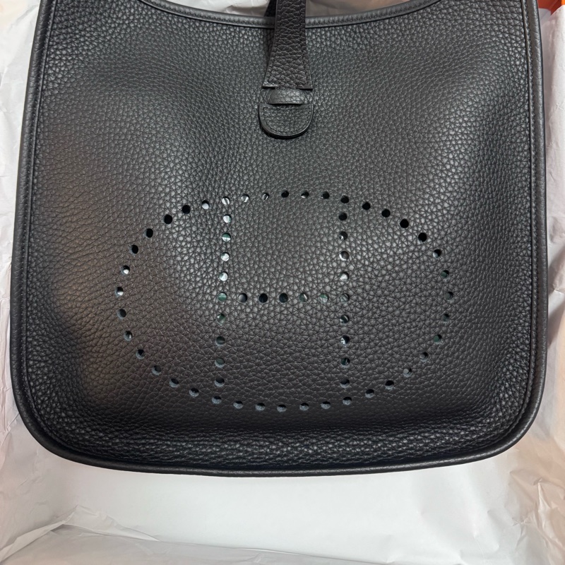 HERMÈS EVELYNE 29 黑色銀釦 愛馬仕-0