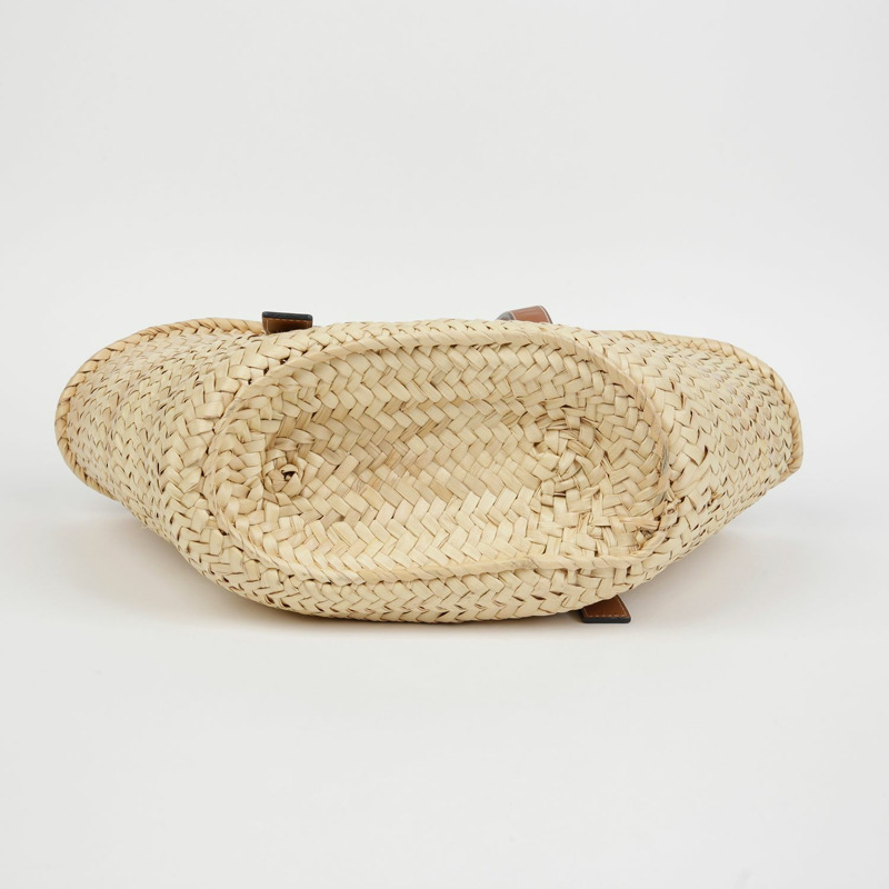 LOEWE 327 02 S92 拉菲草編織中型手提包-4