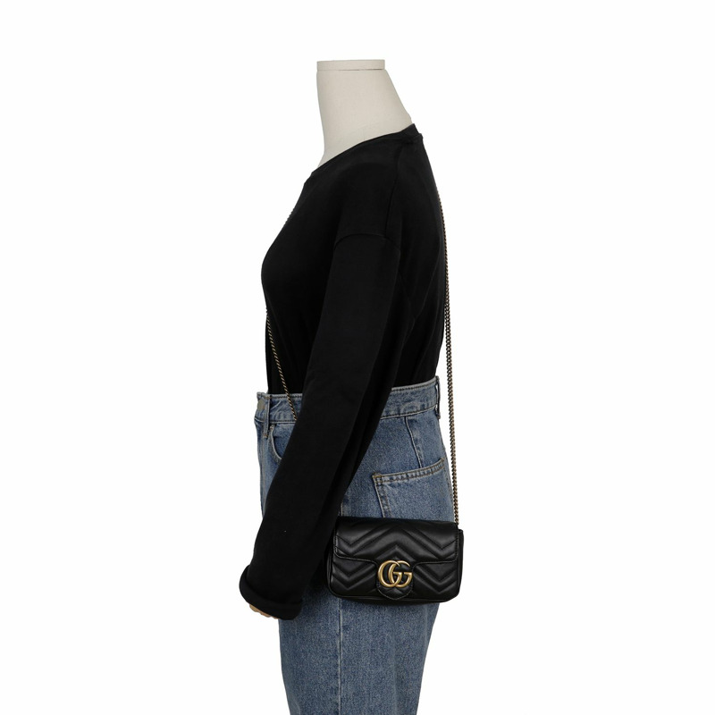 GUCCI GG Marmont 超迷你鏈條斜背包 476433-13