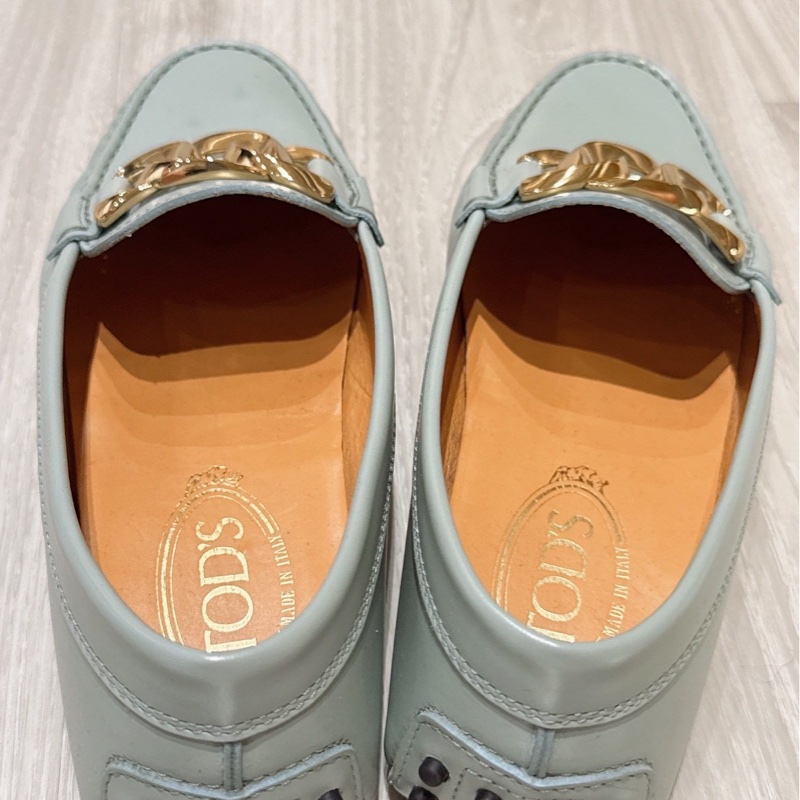 TOD’S 經典麻花釦水藍色豆豆鞋 38號-4